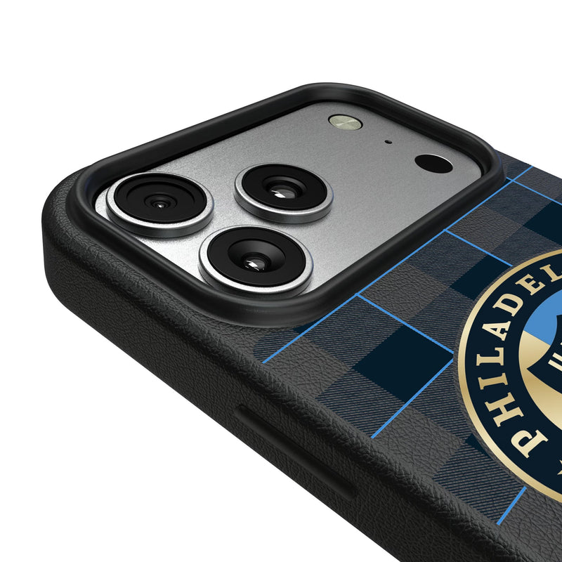 Philadelphia Union Plaid iPhone MagSafe Compatible Phone Case for Apple iPhone Detail.Jpg