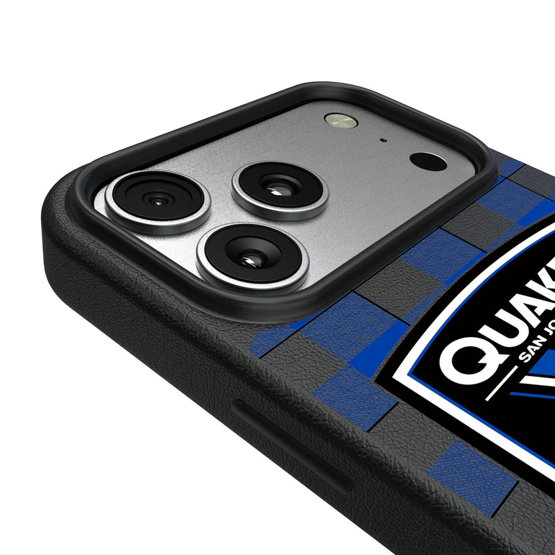 San Jose Earthquakes Plaid iPhone MagSafe Compatible Phone Case for Apple iPhone Detail.Jpg