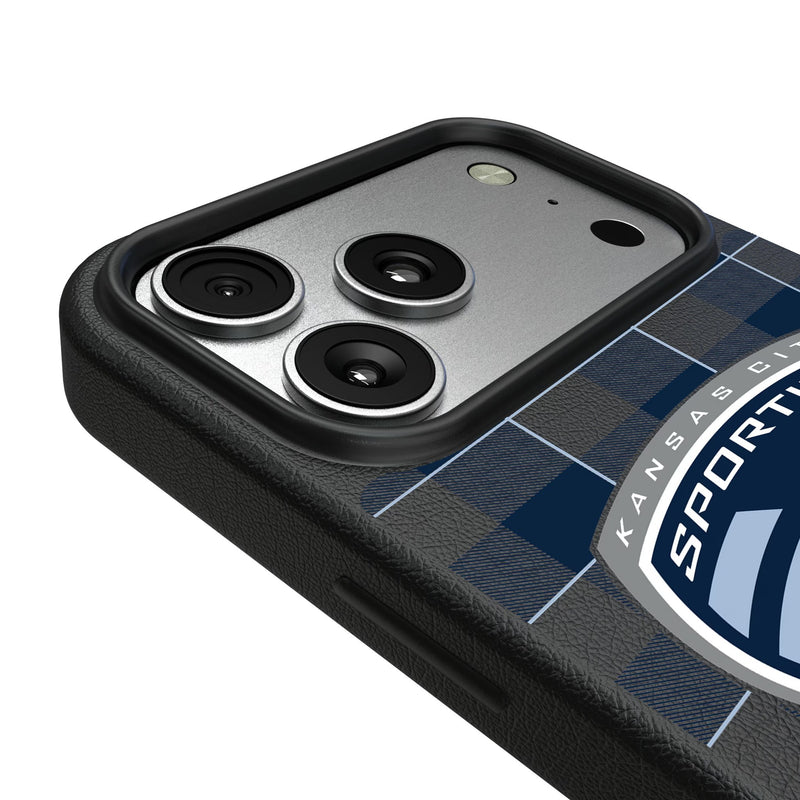 Sporting Kansas City Plaid iPhone MagSafe Compatible Phone Case for Apple iPhone Detail.Jpg