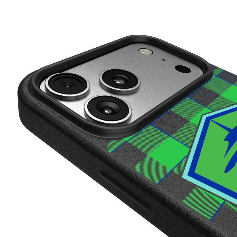 Seattle Sounders FC Plaid iPhone MagSafe Compatible Phone Case for Apple iPhone Detail.Jpg