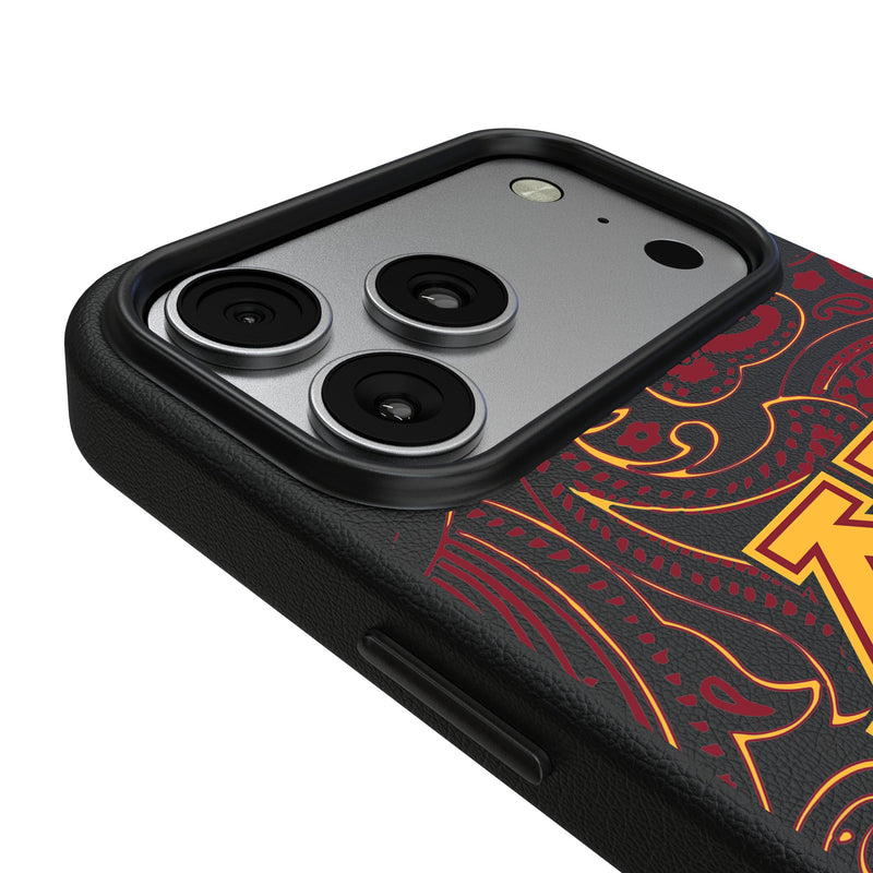 University of Minnesota Golden Gophers Paisley iPhone MagSafe Compatible Phone Case for Apple iPhone Detail.Jpg