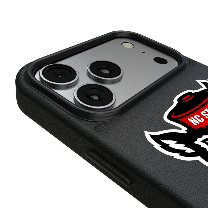 North Carolina State University Wolfpack Linen iPhone MagSafe Compatible Phone Case for Apple iPhone Detail.Jpg