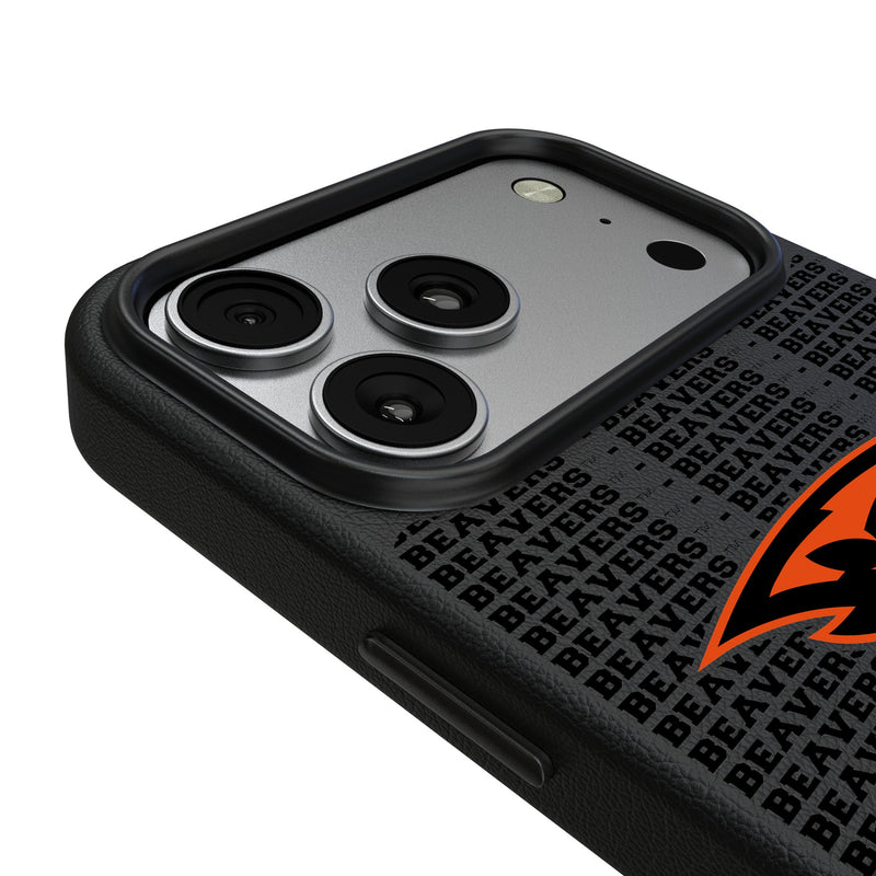 Oregon State University Beavers Text Backdrop iPhone MagSafe Compatible Phone Case for Apple iPhone Detail.Jpg