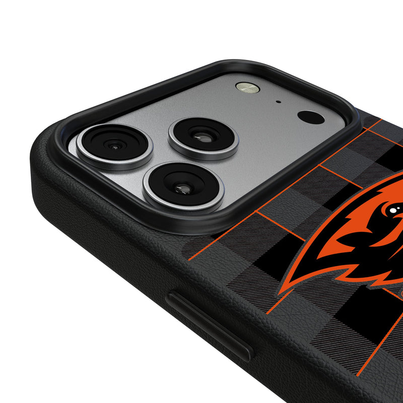 Oregon State University Beavers Plaid iPhone MagSafe Compatible Phone Case for Apple iPhone Detail.Jpg