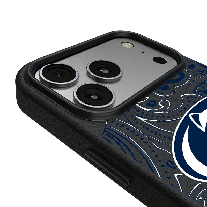 Pennsylvania State University Nittany Lions Paisley iPhone MagSafe Compatible Phone Case for Apple iPhone Detail.Jpg