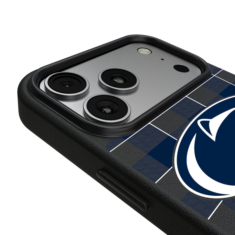 Pennsylvania State University Nittany Lions Plaid iPhone MagSafe Compatible Phone Case for Apple iPhone Detail.Jpg