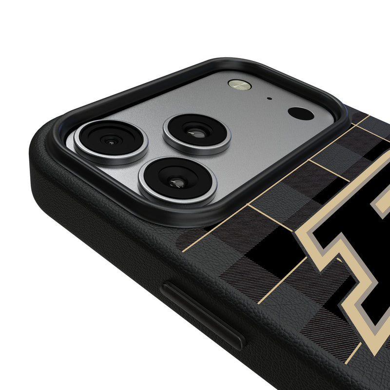 Purdue University Boilermakers Plaid iPhone MagSafe Compatible Phone Case for Apple iPhone Detail.Jpg