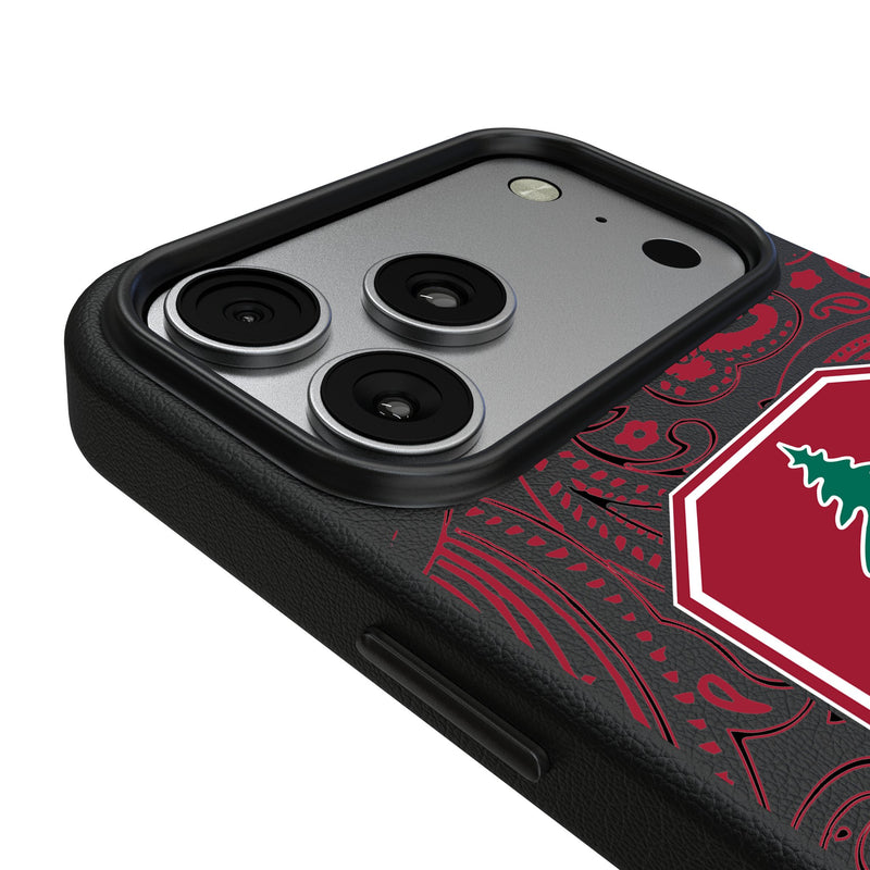 Stanford University Cardinal Paisley iPhone MagSafe Compatible Phone Case for Apple iPhone Detail.Jpg