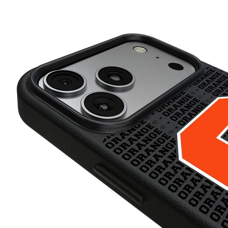 Syracuse University Orange Text Backdrop iPhone MagSafe Compatible Phone Case for Apple iPhone Detail.Jpg