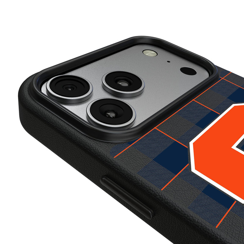 Syracuse University Orange Plaid iPhone MagSafe Compatible Phone Case for Apple iPhone Detail.Jpg