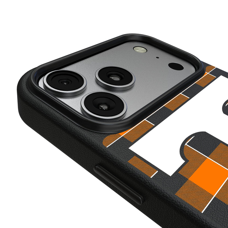 University of Tennessee Volunteers Plaid iPhone MagSafe Compatible Phone Case for Apple iPhone Detail.Jpg