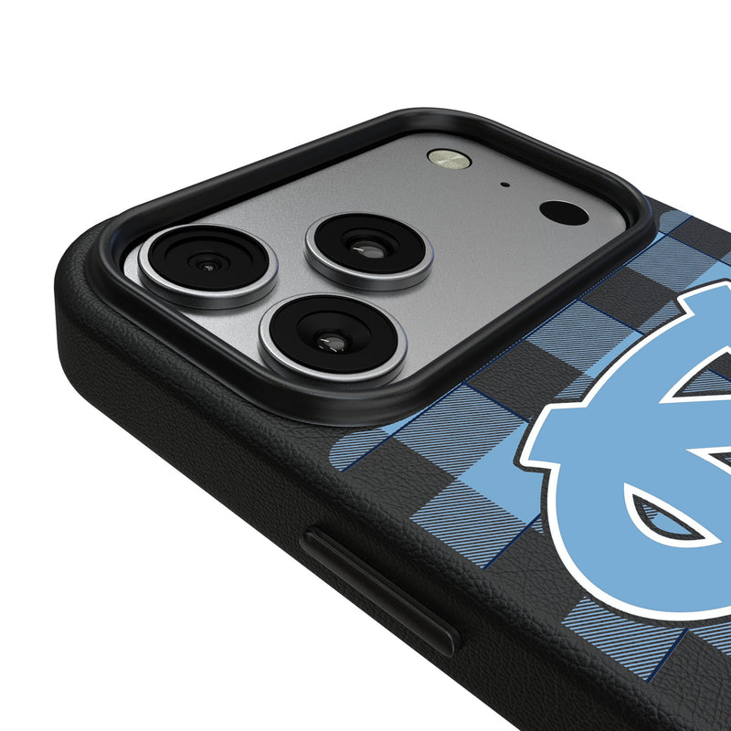 University of North Carolina Tar Heels Plaid iPhone MagSafe Compatible Phone Case for Apple iPhone Detail.Jpg