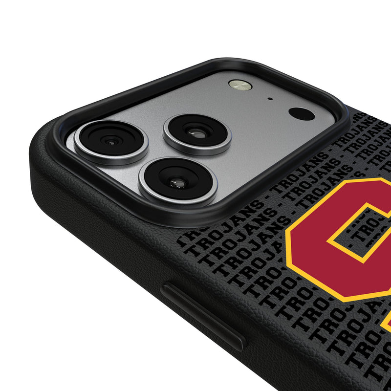 University of Southern California Trojans Text Backdrop iPhone MagSafe Compatible Phone Case for Apple iPhone Detail.Jpg