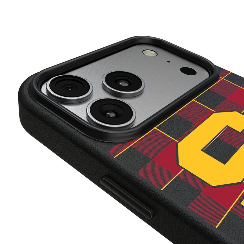 University of Southern California Trojans Plaid iPhone MagSafe Compatible Phone Case for Apple iPhone Detail.Jpg