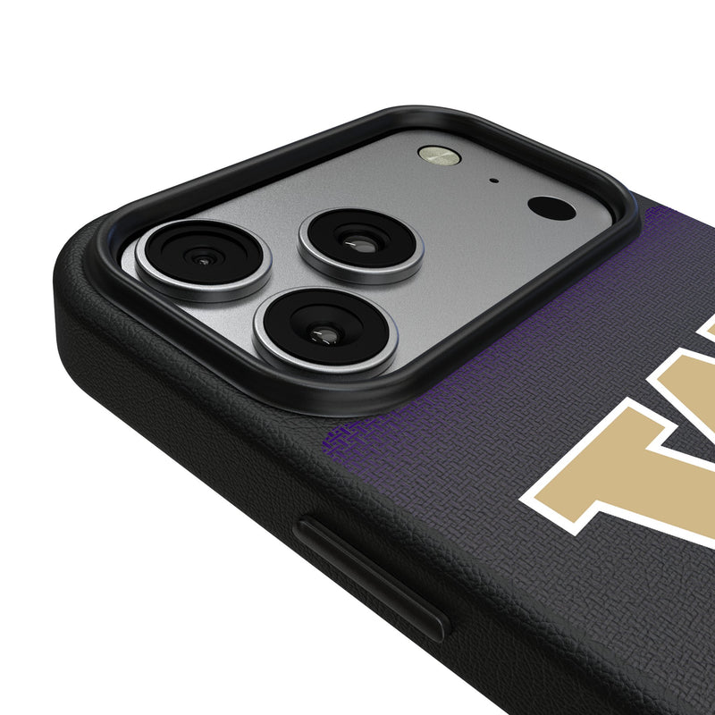 University of Washington Huskies Linen iPhone MagSafe Compatible Phone Case for Apple iPhone Detail.Jpg