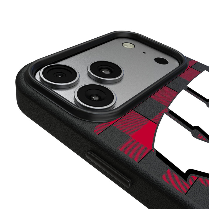 University of Wisconsin Badgers Plaid iPhone MagSafe Compatible Phone Case for Apple iPhone Detail.Jpg