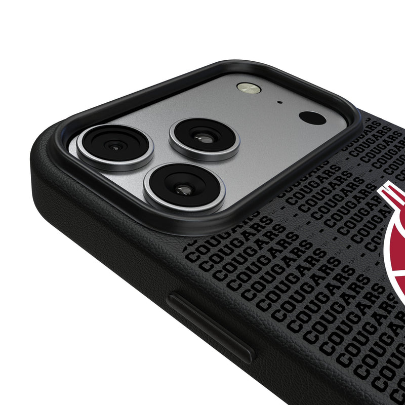 Washington State University Cougars Text Backdrop iPhone MagSafe Compatible Phone Case for Apple iPhone Detail.Jpg
