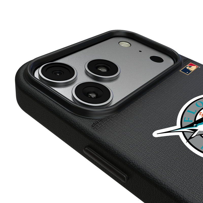 Miami Marlins 1993-2011 - Cooperstown Collection Linen iPhone MagSafe Compatible Phone Case for Apple iPhone Detail.Jpg