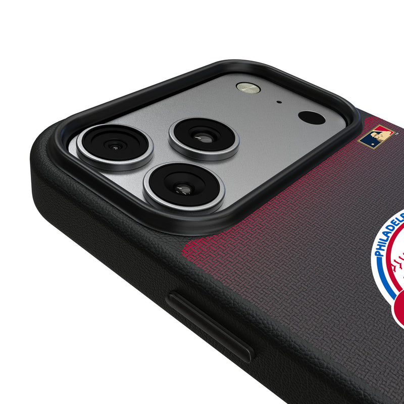Philadelphia Phillies 1984-1991 - Cooperstown Collection Linen iPhone MagSafe Compatible Phone Case for Apple iPhone Detail.Jpg