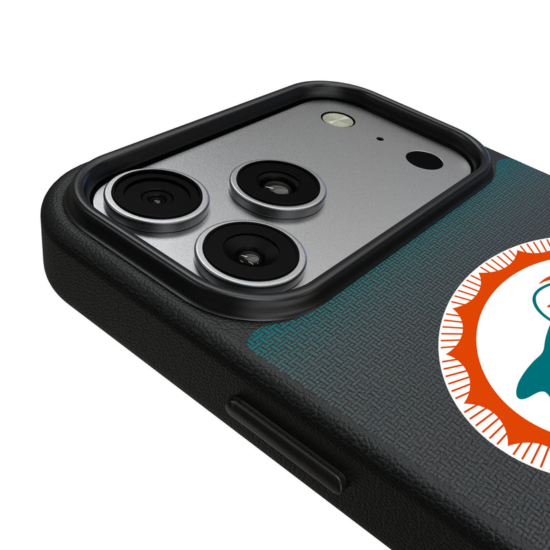 Miami Dolphins 1966-1973 Historic Collection Linen iPhone MagSafe Compatible Phone Case for Apple iPhone Detail.Jpg
