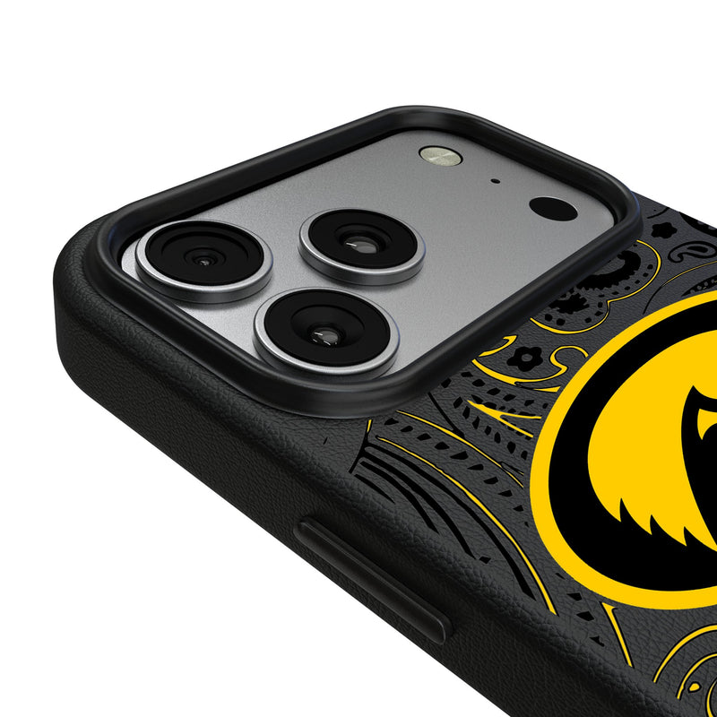 University of Iowa Hawkeyes Paisley iPhone MagSafe Compatible Phone Case for Apple iPhone Detail.Jpg