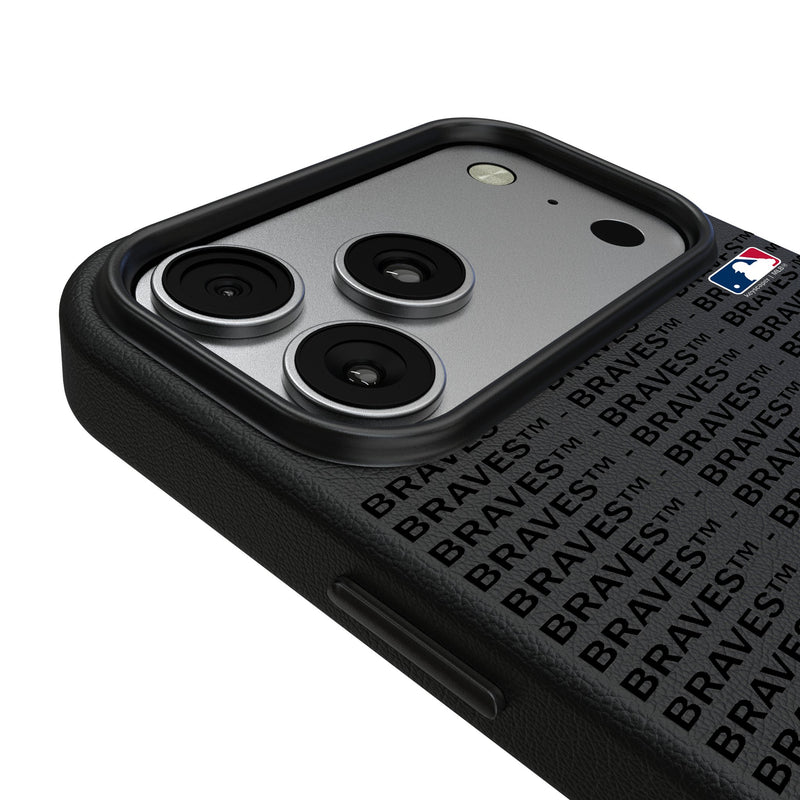 Atlanta Braves Text Backdrop iPhone MagSafe Compatible Phone Case for Apple iPhone Detail.Jpg