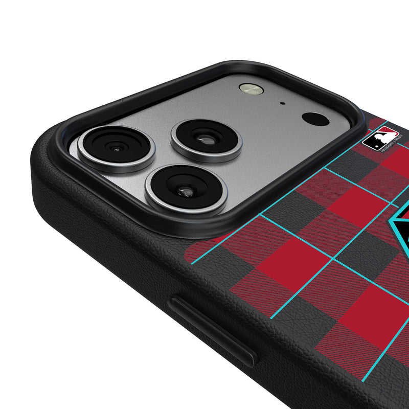 Arizona Diamondbacks Plaid iPhone MagSafe Compatible Phone Case for Apple iPhone Detail.Jpg