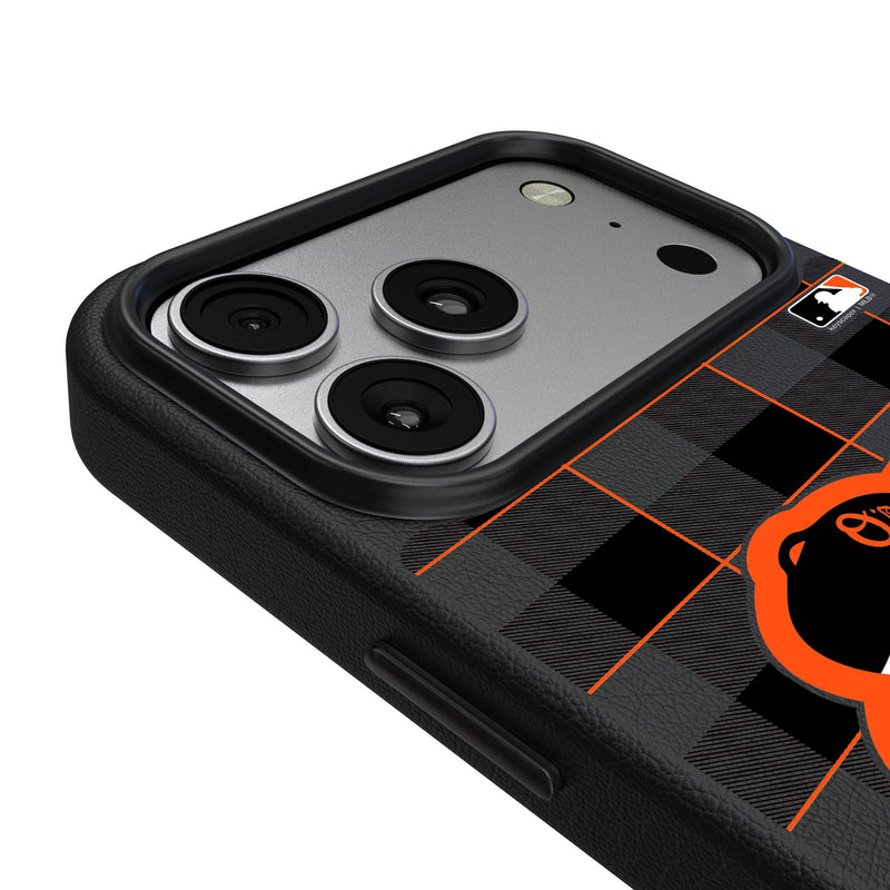 Baltimore Orioles Plaid iPhone MagSafe Compatible Phone Case for Apple iPhone Detail.Jpg