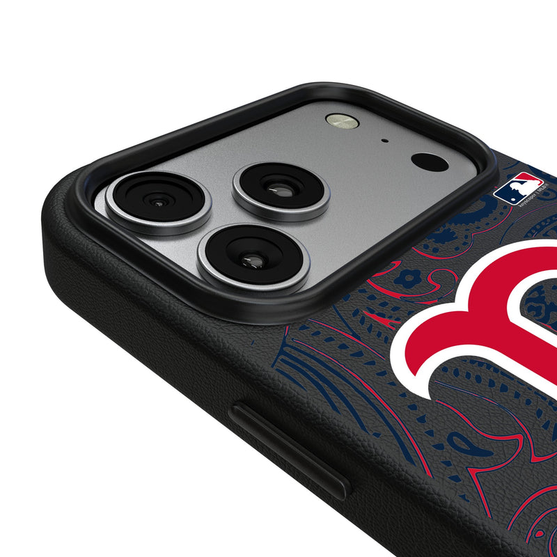 Boston Red Sox Paisley iPhone MagSafe Compatible Phone Case for Apple iPhone Detail.Jpg