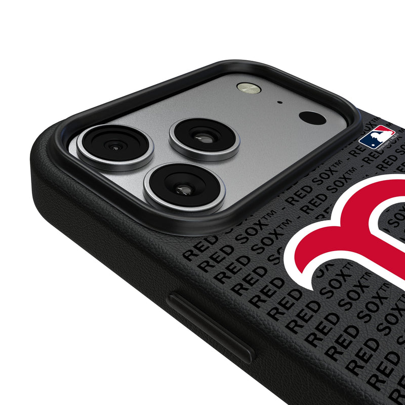 Boston Red Sox Text Backdrop iPhone MagSafe Compatible Phone Case for Apple iPhone Detail.Jpg