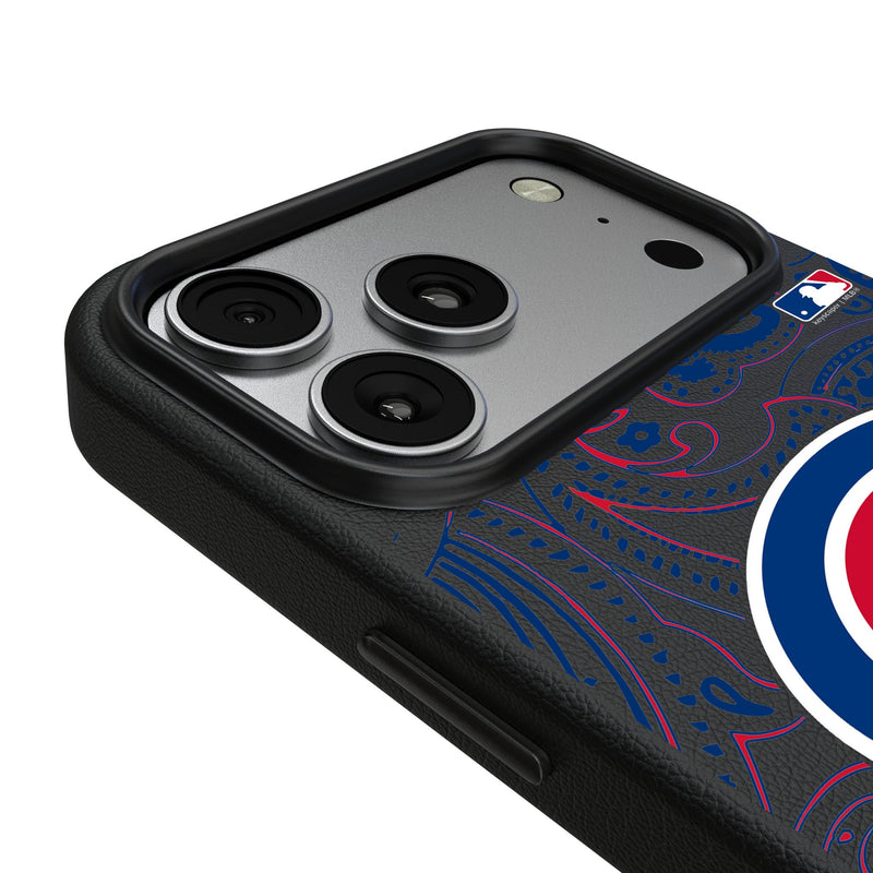 Chicago Cubs Paisley iPhone MagSafe Compatible Phone Case for Apple iPhone Detail.Jpg