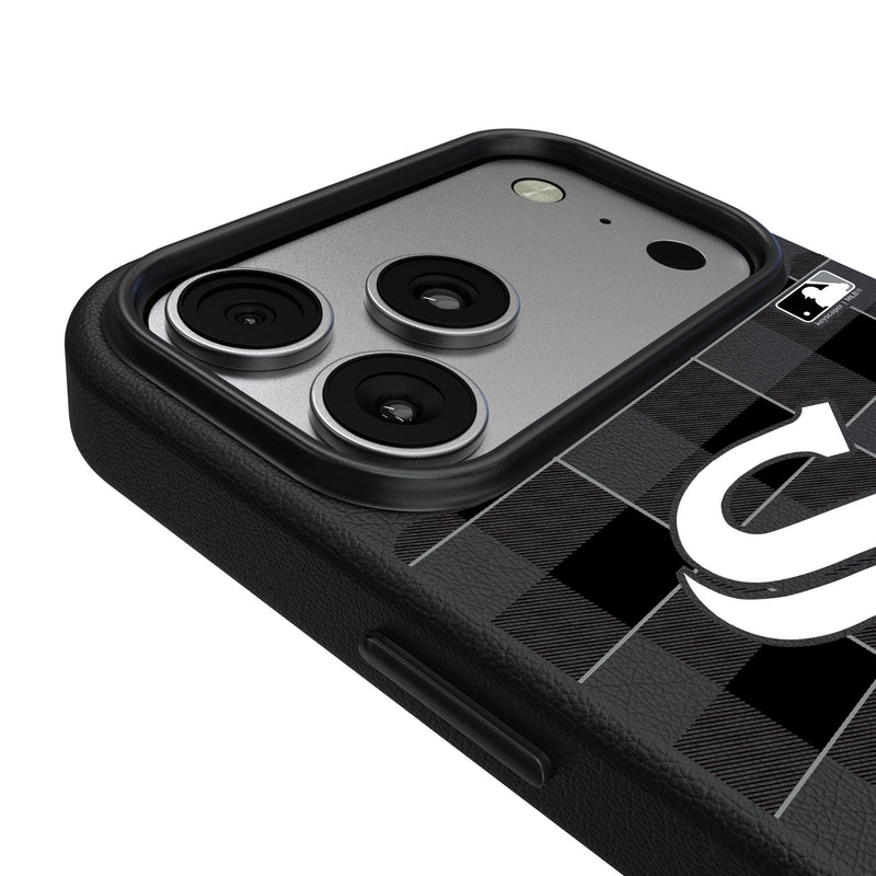 Chicago White Sox Plaid iPhone MagSafe Compatible Phone Case for Apple iPhone Detail.Jpg