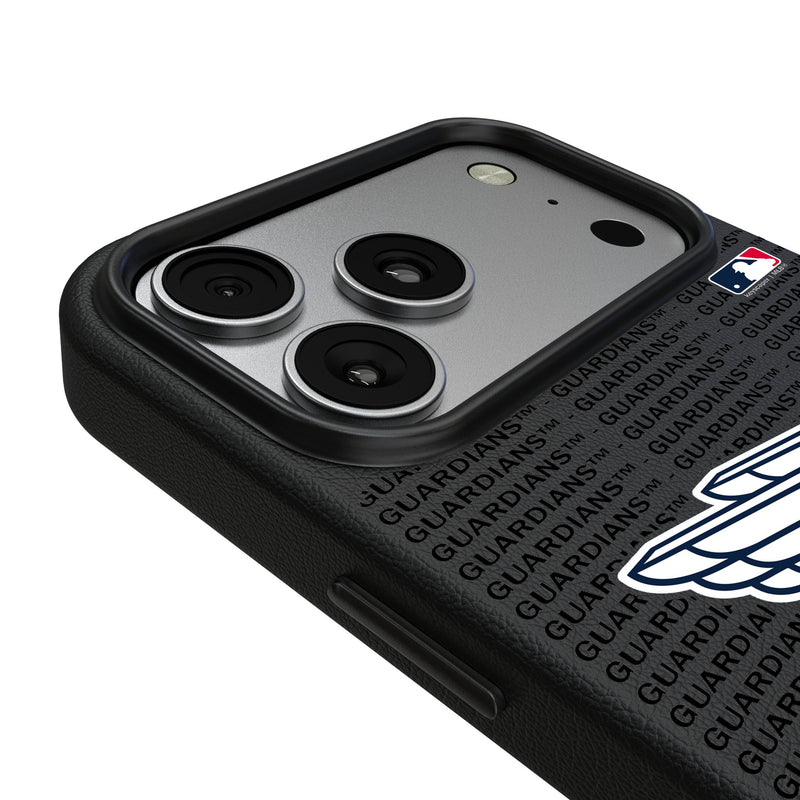 Cleveland Guardians Text Backdrop iPhone MagSafe Compatible Phone Case for Apple iPhone Detail.Jpg