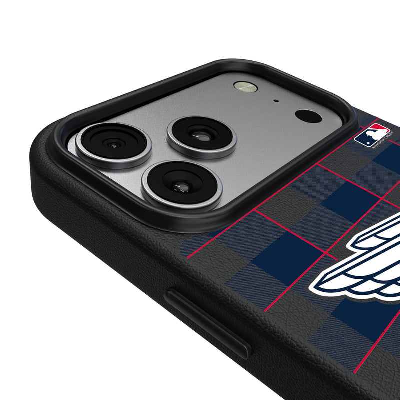 Cleveland Guardians Plaid iPhone MagSafe Compatible Phone Case for Apple iPhone Detail.Jpg