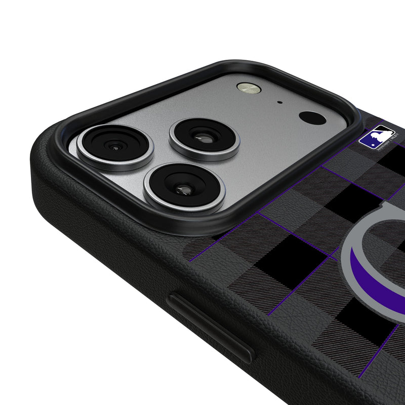 Colorado Rockies Plaid iPhone MagSafe Compatible Phone Case for Apple iPhone Detail.Jpg