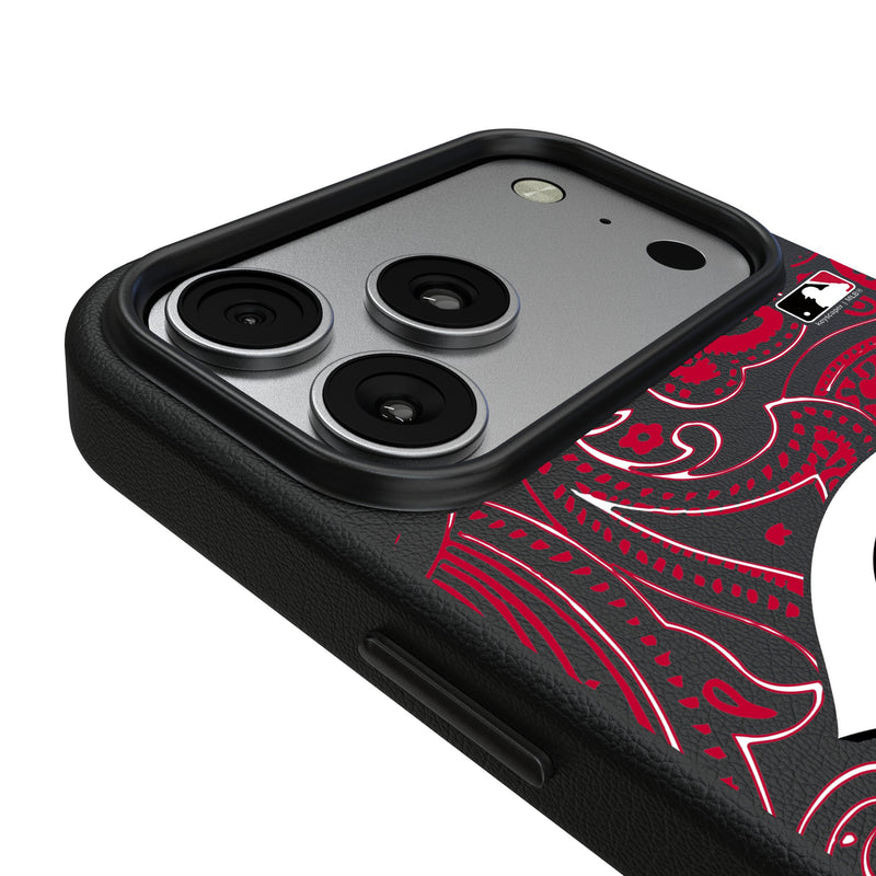 Cincinnati Reds Paisley iPhone MagSafe Compatible Phone Case for Apple iPhone Detail.Jpg