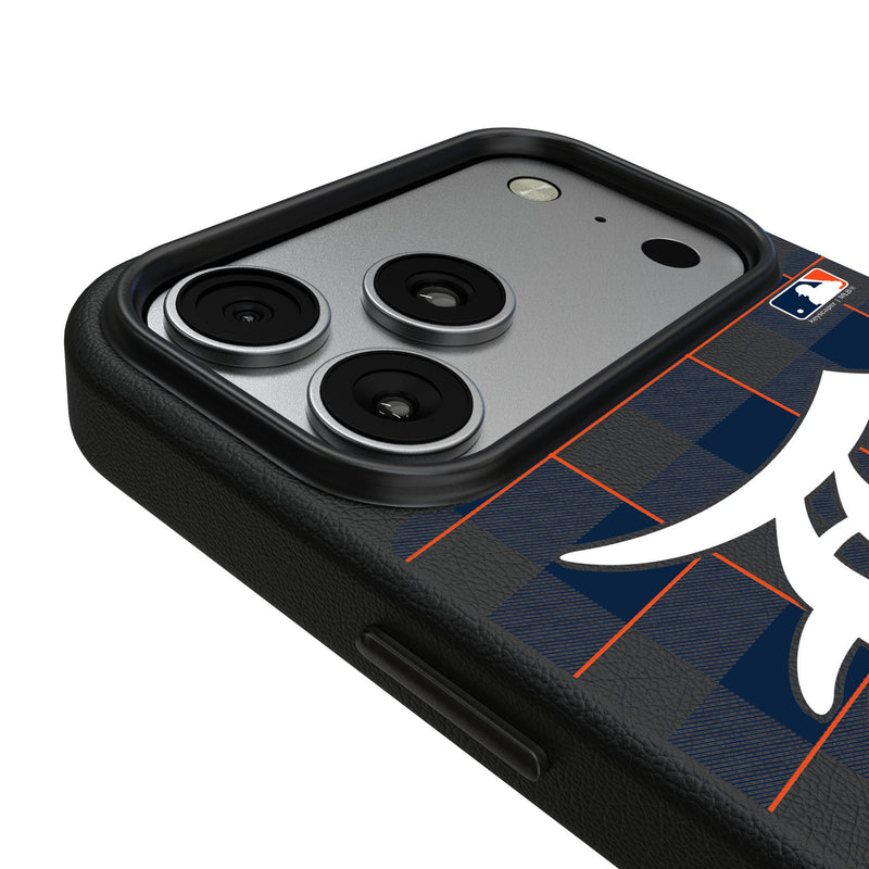 Detroit Tigers Plaid iPhone MagSafe Compatible Phone Case for Apple iPhone Detail.Jpg
