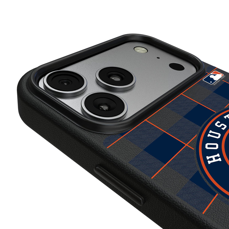 Houston Astros Plaid iPhone MagSafe Compatible Phone Case for Apple iPhone Detail.Jpg