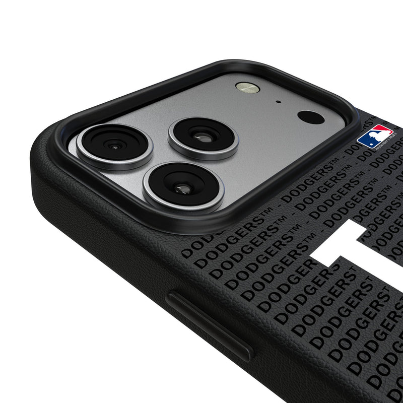 LA Dodgers Text Backdrop iPhone MagSafe Compatible Phone Case for Apple iPhone Detail.Jpg