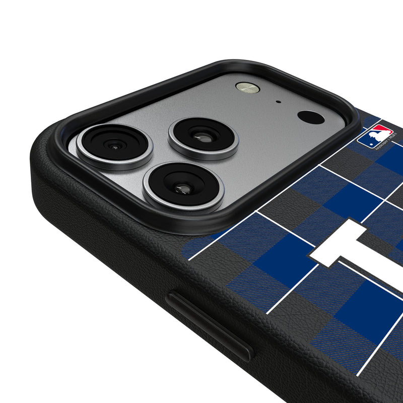 LA Dodgers Plaid iPhone MagSafe Compatible Phone Case for Apple iPhone Detail.Jpg
