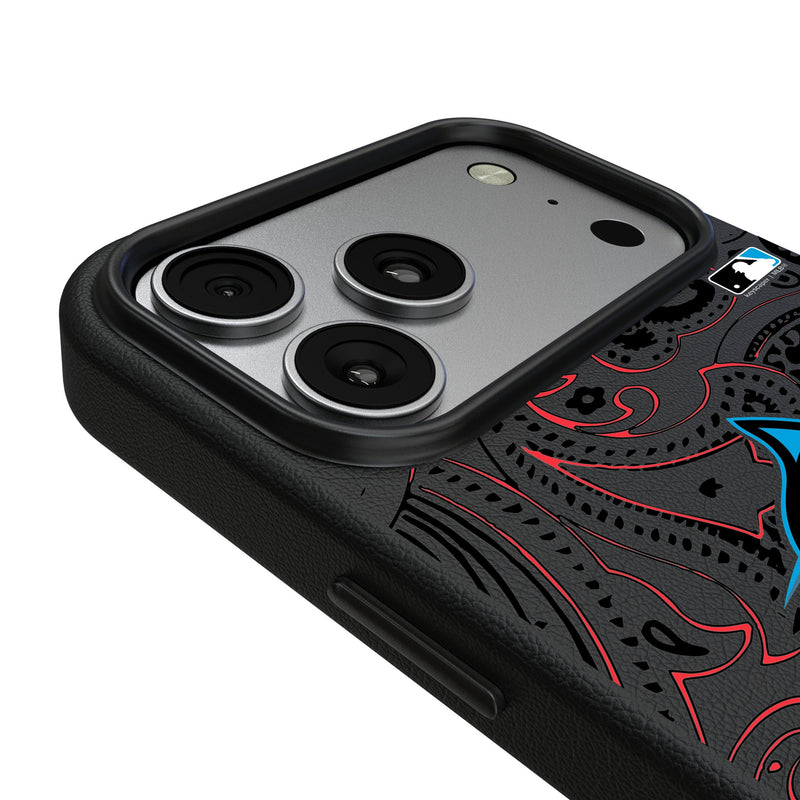 Miami Marlins Paisley iPhone MagSafe Compatible Phone Case for Apple iPhone Detail.Jpg