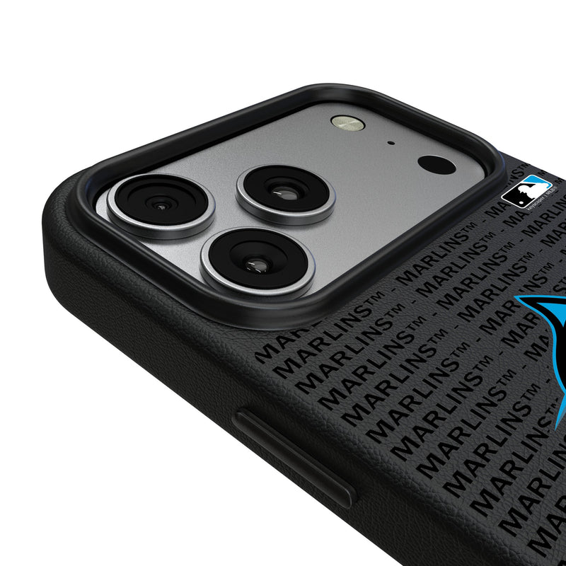 Miami Marlins Text Backdrop iPhone MagSafe Compatible Phone Case for Apple iPhone Detail.Jpg