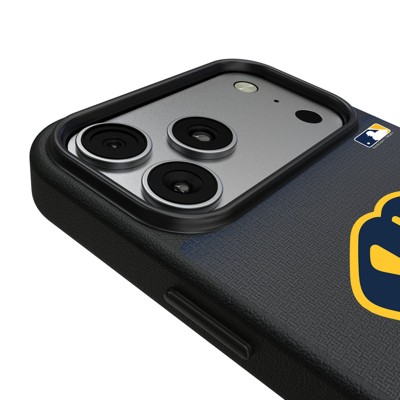 Milwaukee Brewers Linen iPhone MagSafe Compatible Phone Case for Apple iPhone Detail.Jpg