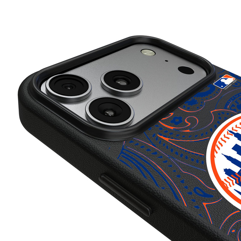 New York Mets Paisley iPhone MagSafe Compatible Phone Case for Apple iPhone Detail.Jpg