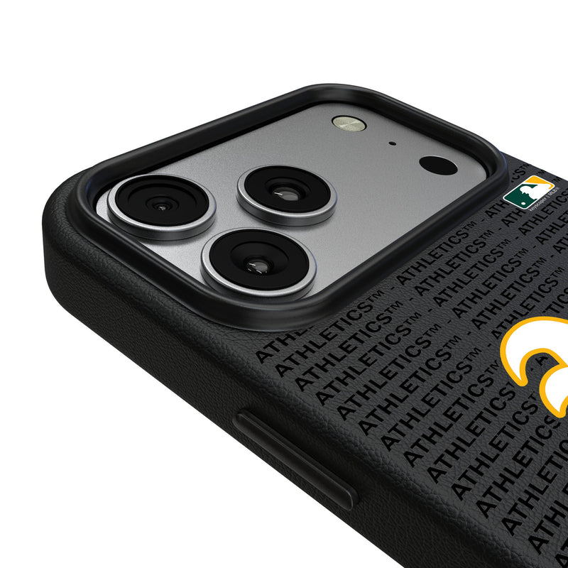 Oakland Athletics Text Backdrop iPhone MagSafe Compatible Phone Case for Apple iPhone Detail.Jpg