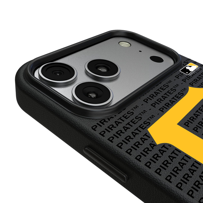 Pittsburgh Pirates Text Backdrop iPhone MagSafe Compatible Phone Case for Apple iPhone Detail.Jpg