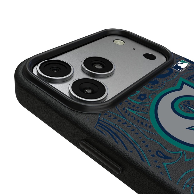 Seattle Mariners Paisley iPhone MagSafe Compatible Phone Case for Apple iPhone Detail.Jpg