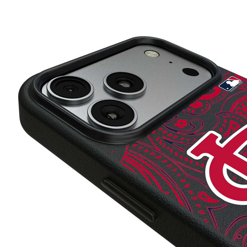 St Louis Cardinals Paisley iPhone MagSafe Compatible Phone Case for Apple iPhone Detail.Jpg