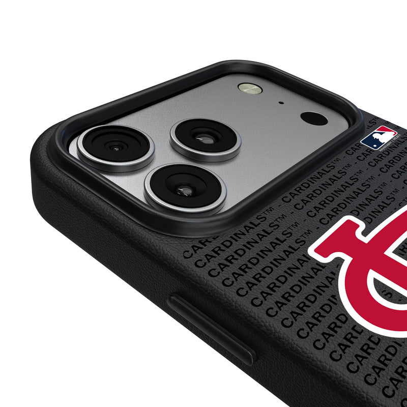 St Louis Cardinals Text Backdrop iPhone MagSafe Compatible Phone Case for Apple iPhone Detail.Jpg