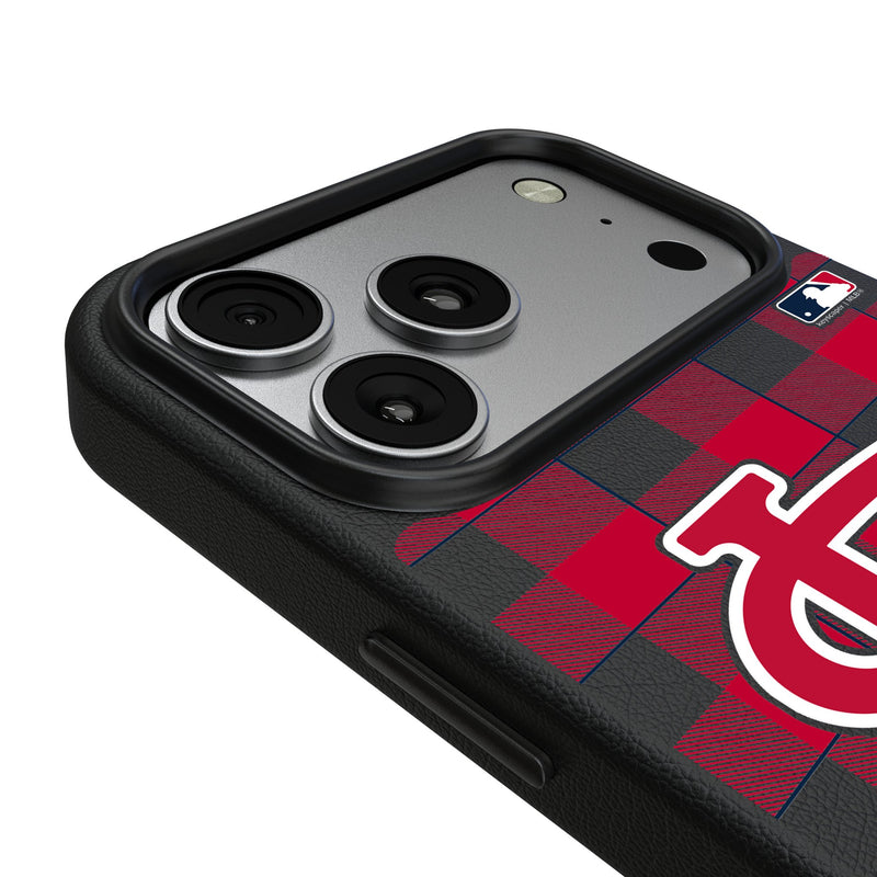 St Louis Cardinals Plaid iPhone MagSafe Compatible Phone Case for Apple iPhone Detail.Jpg